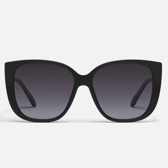 Quay Australia Ever After Sunglasses- Matte Black Frame/Smoke Fade Lens - Picture 2 of 8